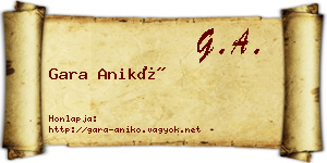 Gara Anikó névjegykártya